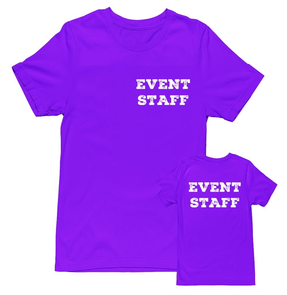 Professional Event T-Shirt - Rustic Design for Staff (NR-B, Chest & Back) Soft Cotton Tees
