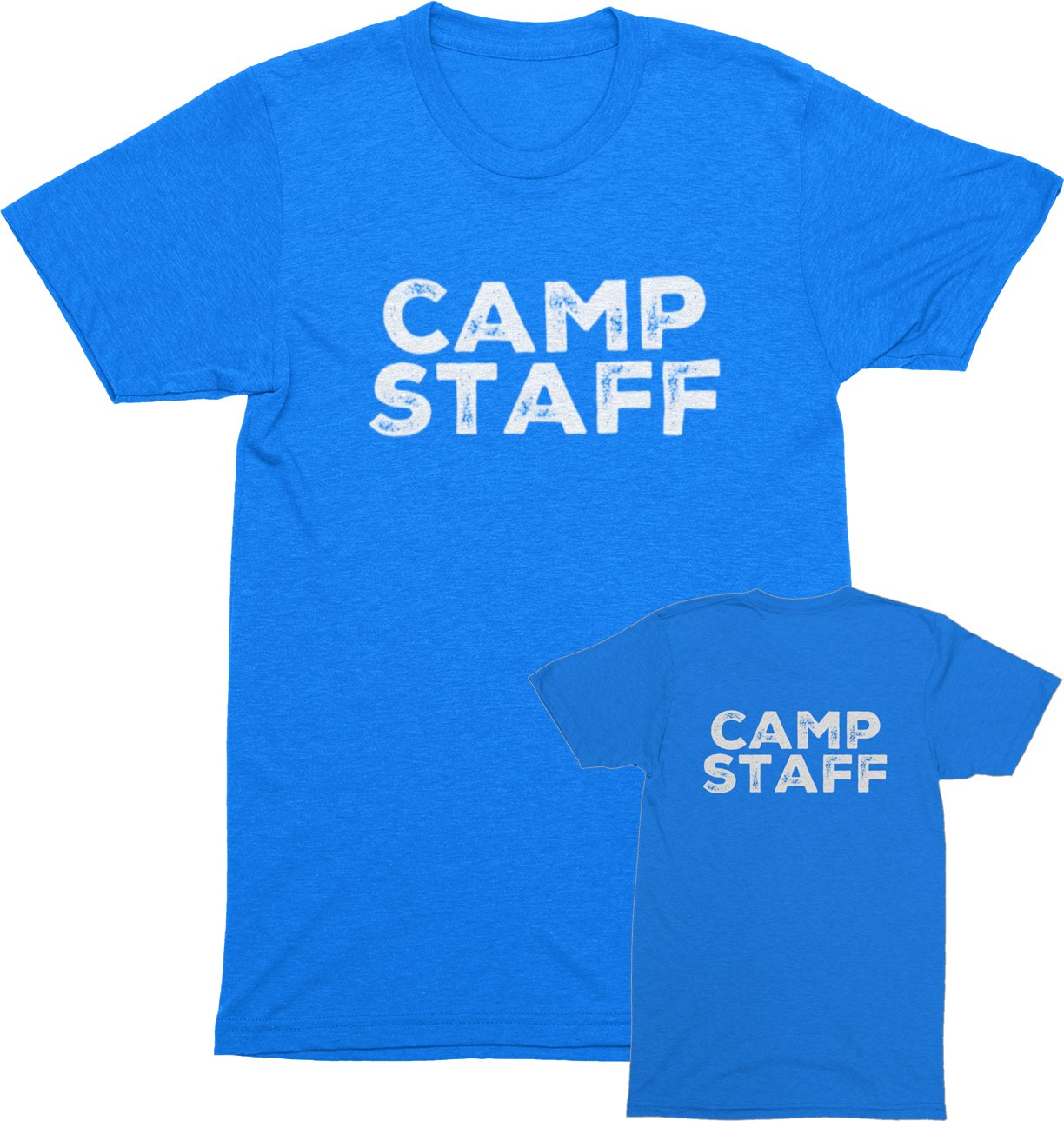 CAMP Staff T-Shirt Summer Counselor Rustic Design Cotton Tee (Front & Back)