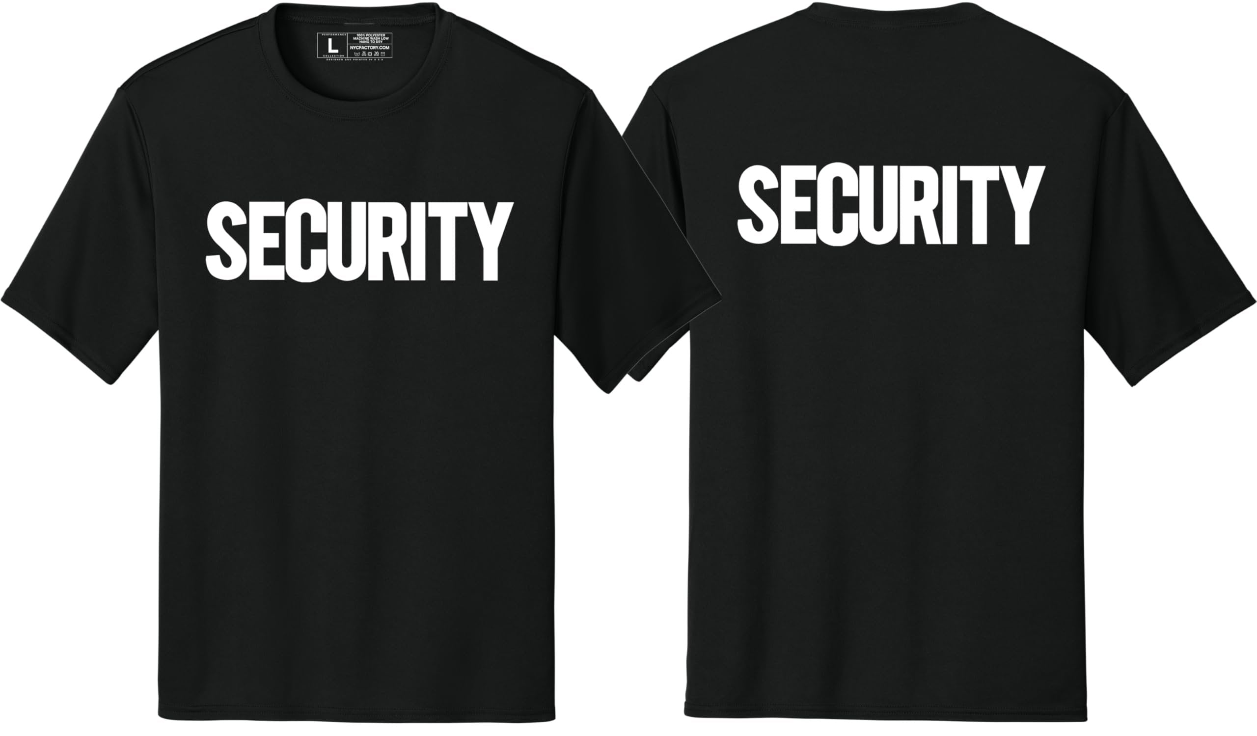 Men's Security T-Shirt Moisture-Wicking Performance Tee Summer Work Shirt