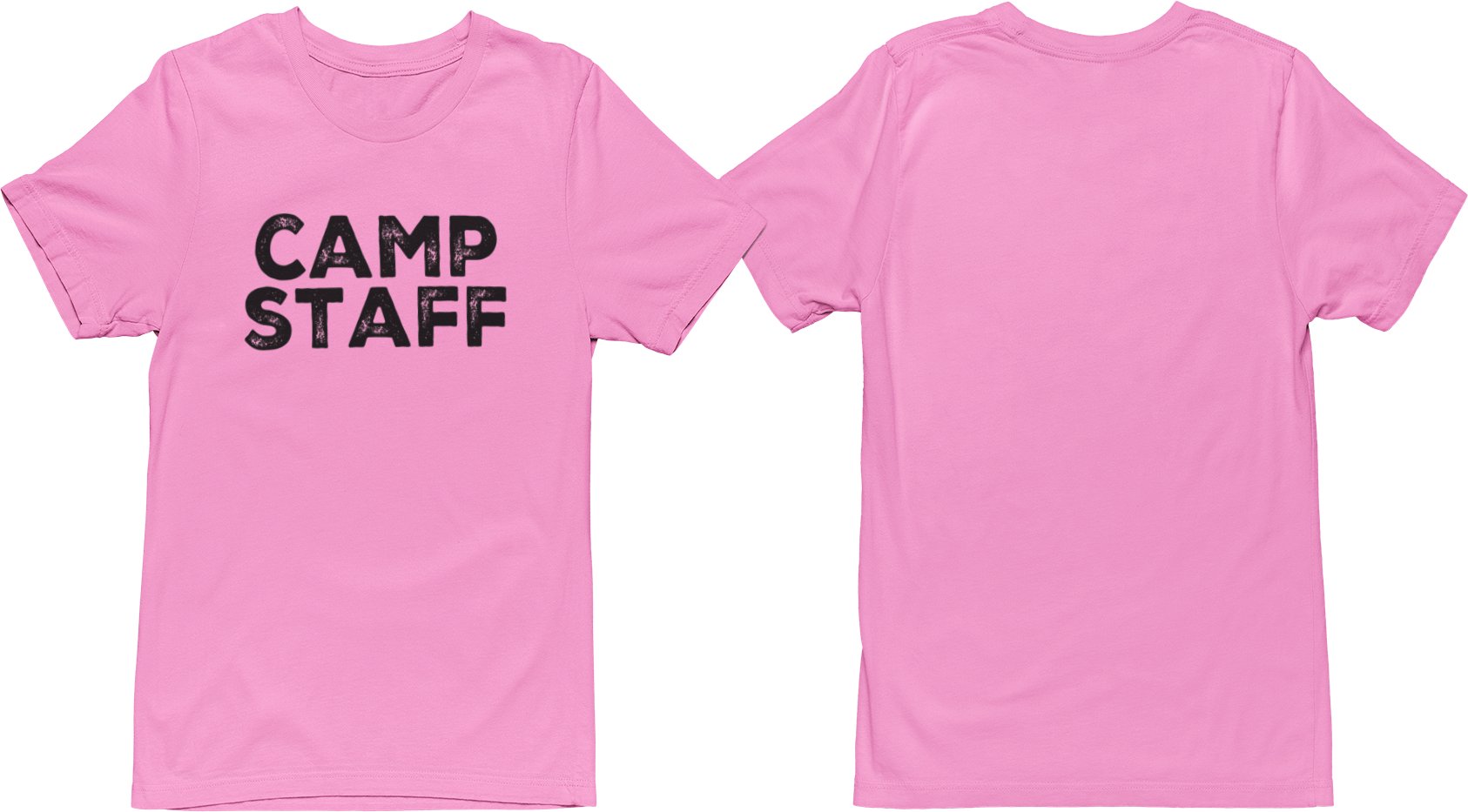 CAMP Staff T-Shirt Summer Counselor Rustic Design Cotton Tee (Front Print Only)