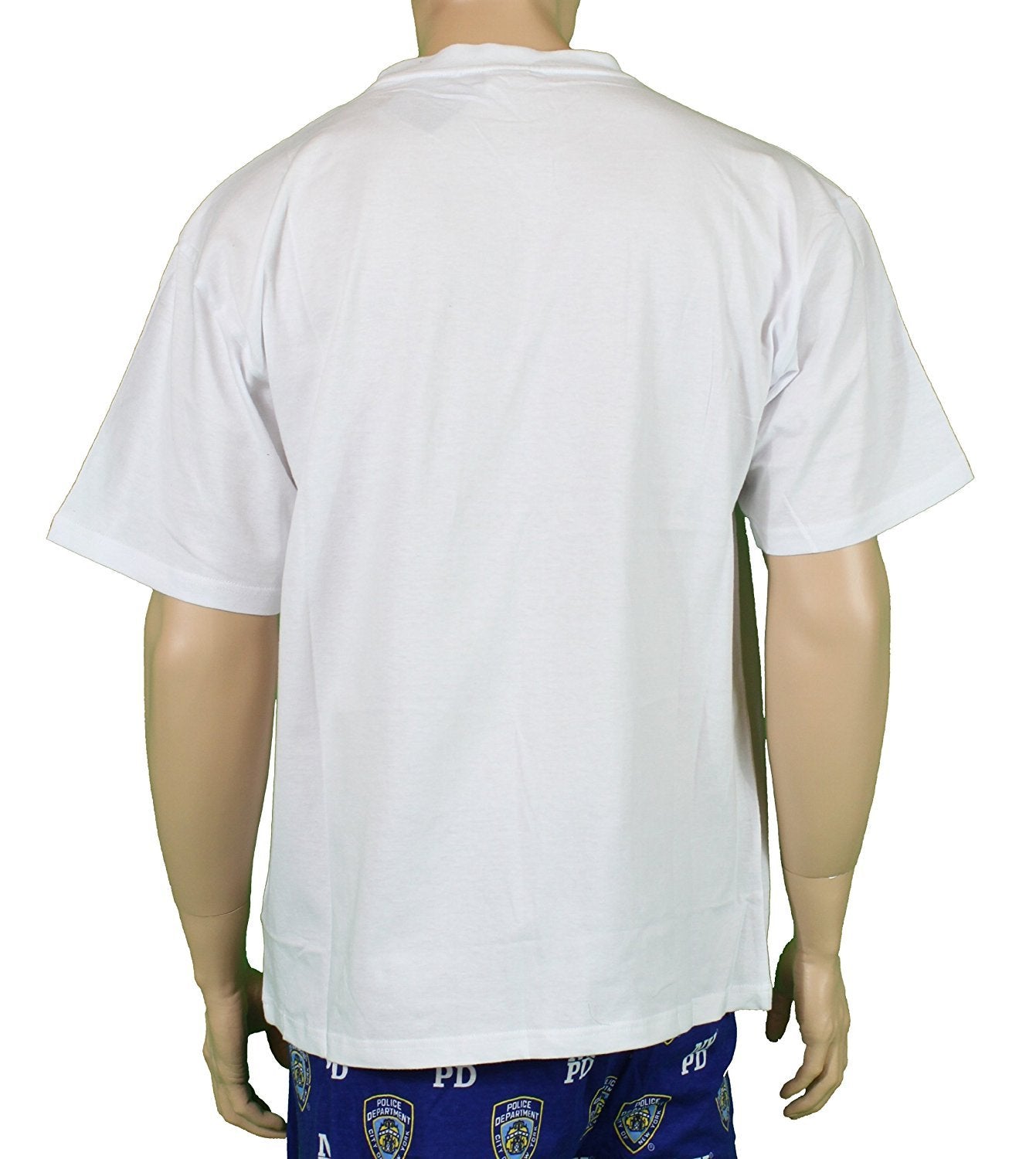 NYPD Men's T-Shirt (Embroidered Chest Design, White)