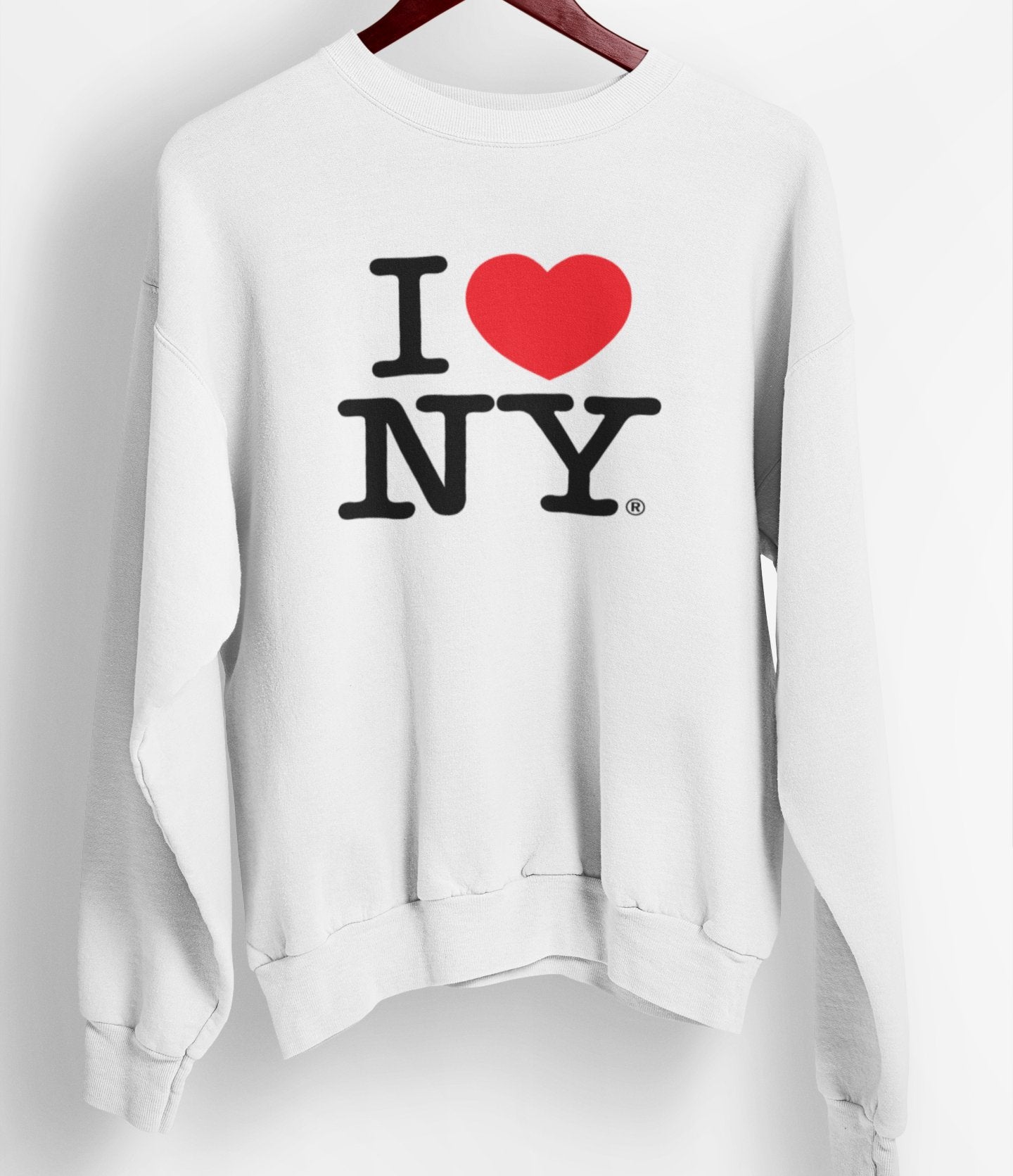 I Love NY Crewneck Sweatshirt Heather Gray Officially Licensed
