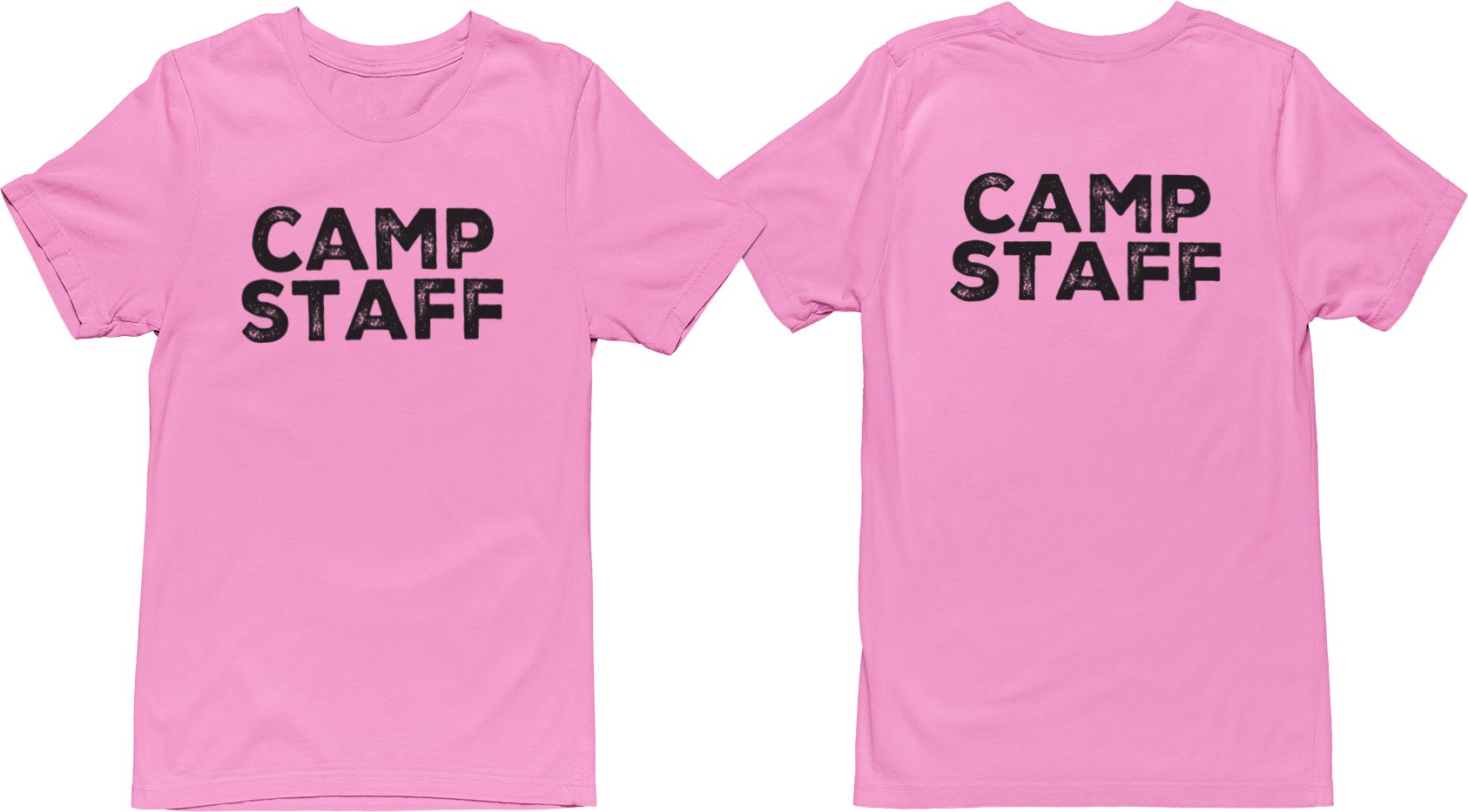 CAMP Staff T-Shirt Summer Counselor Rustic Design Cotton Tee (Front & Back)