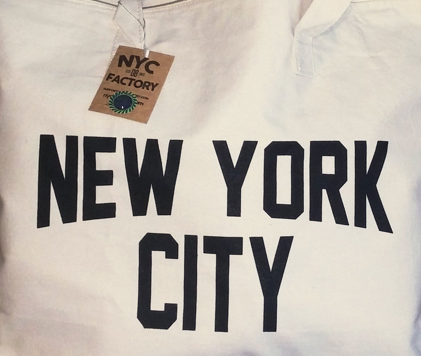 NYC Zippered Tote Bag 100% Cotton Canvas New York City Beach Shopping Gym by