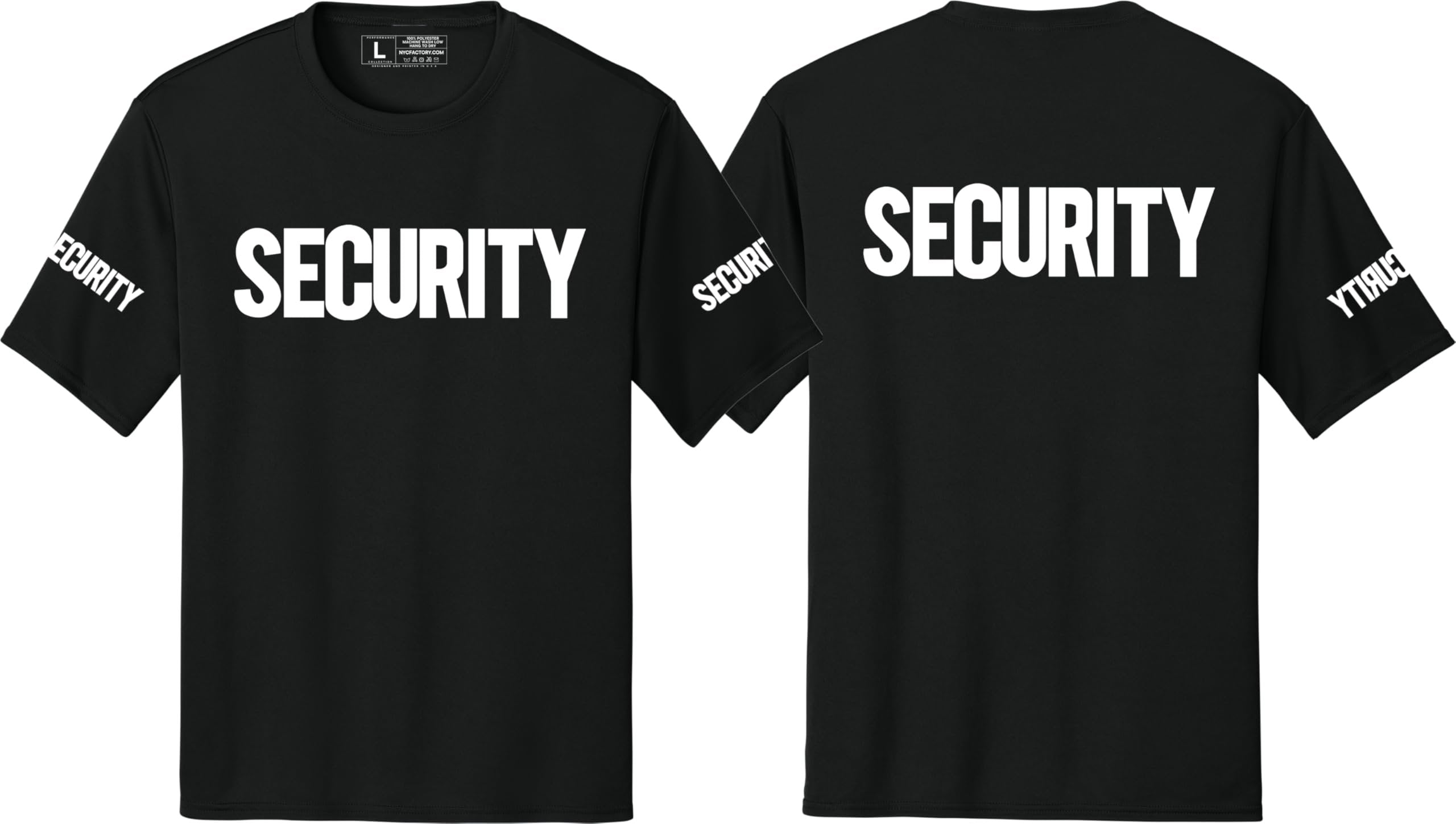 Men's Security T-Shirt Moisture-Wicking Performance Tee Summer Work Shirt