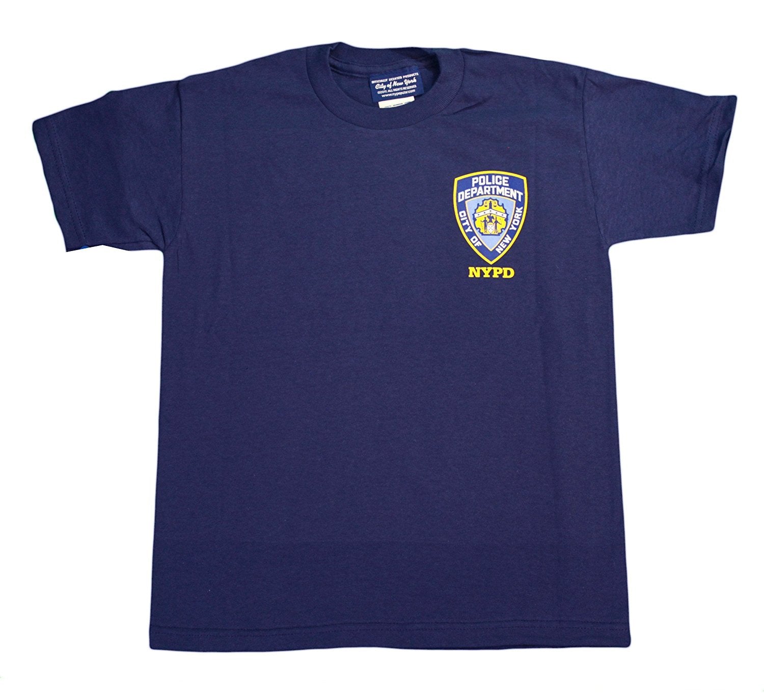 NYPD Kids Officially Licensed Tee (Police Back, Kids, Navy / Gold)