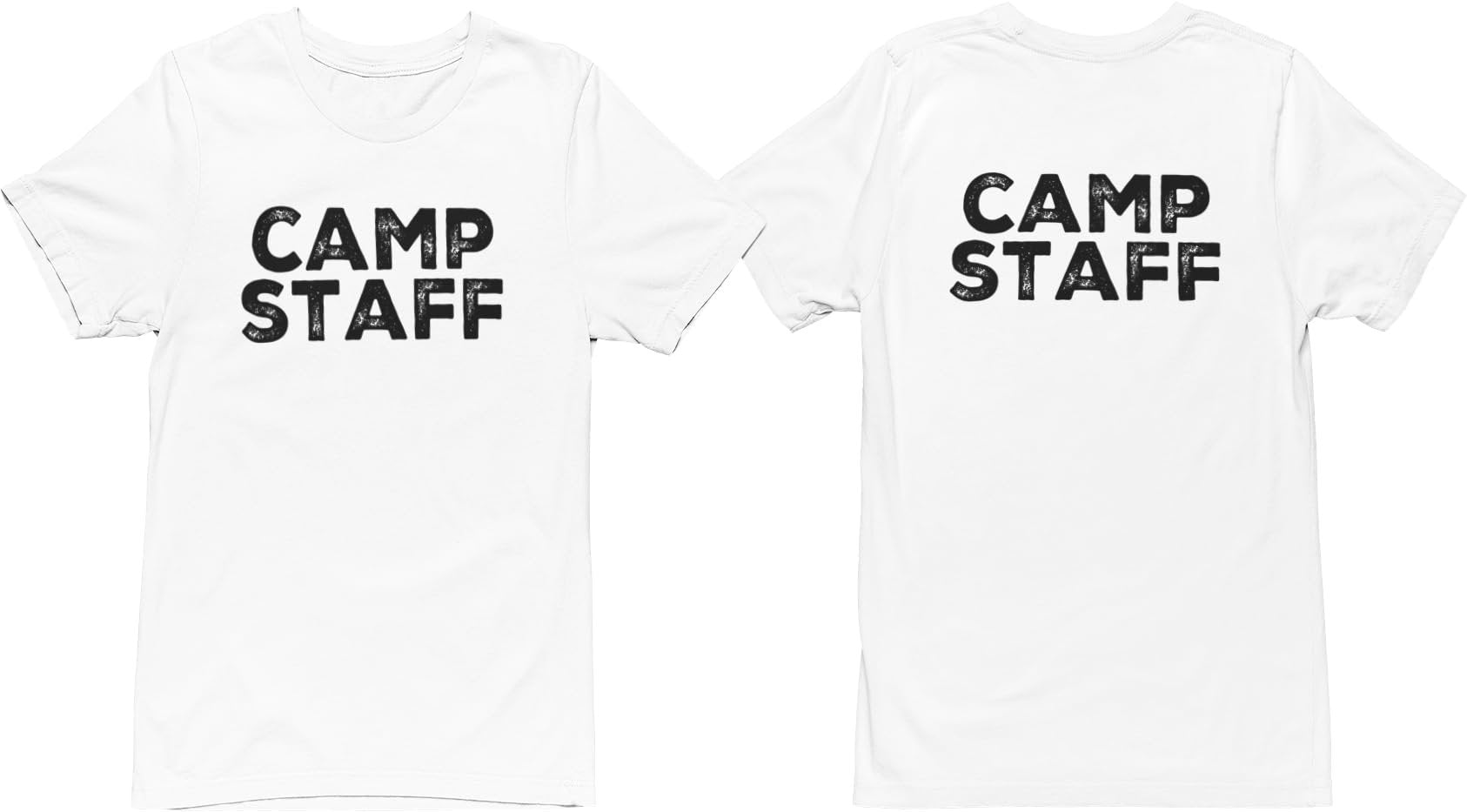 CAMP Staff T-Shirt Summer Counselor Rustic Design Cotton Tee (Front & Back)