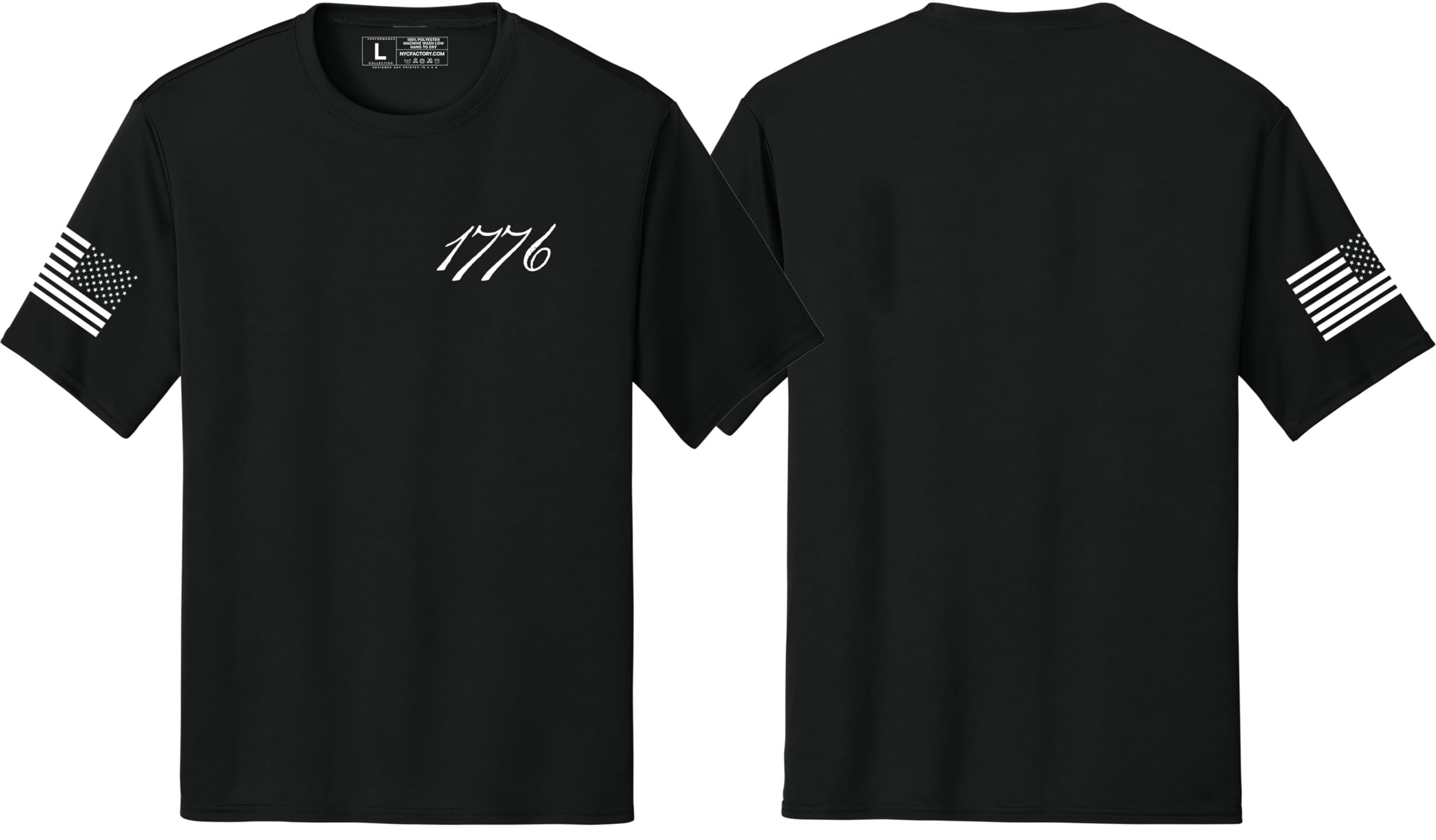 Men's USA Flag Tee Patriot Sleeve Print 1776 T-Shirts 4th of July