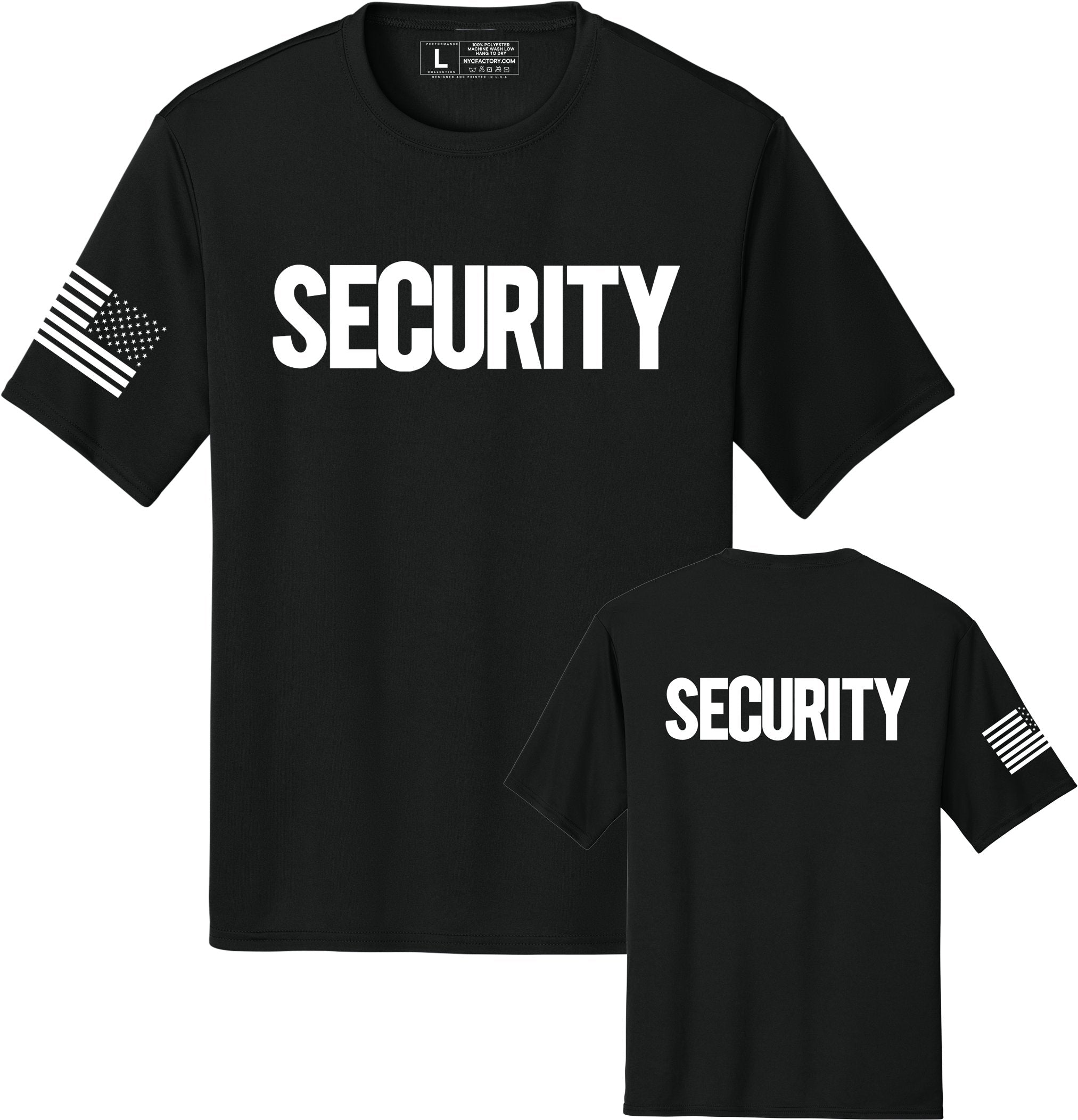 Men's Security T-Shirt (Front, Back & Sleeve Print Tee)
