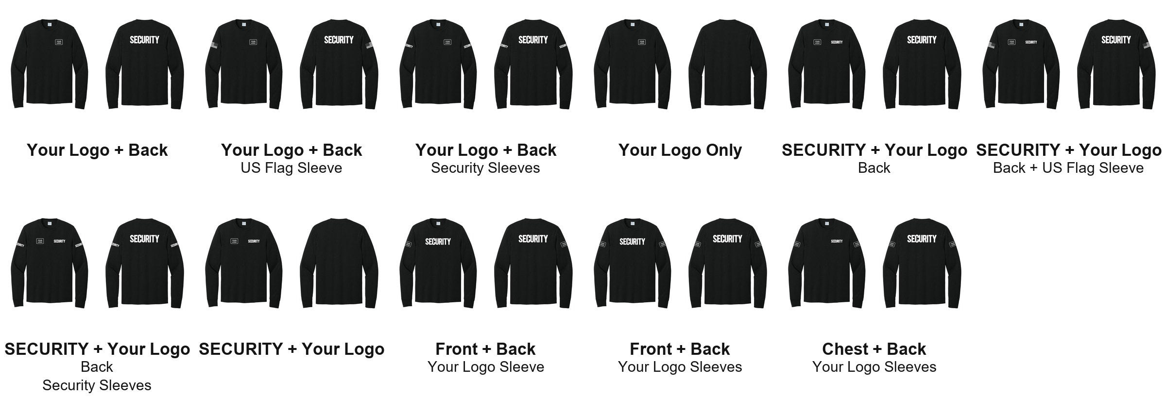 SECURITY t-shirt print layouts