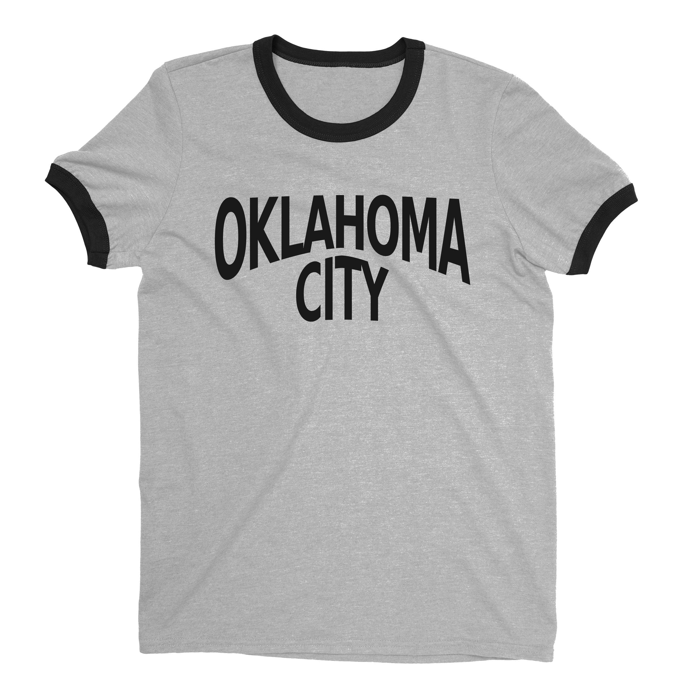Oklahoma City Ringer Tee — Heather Gray