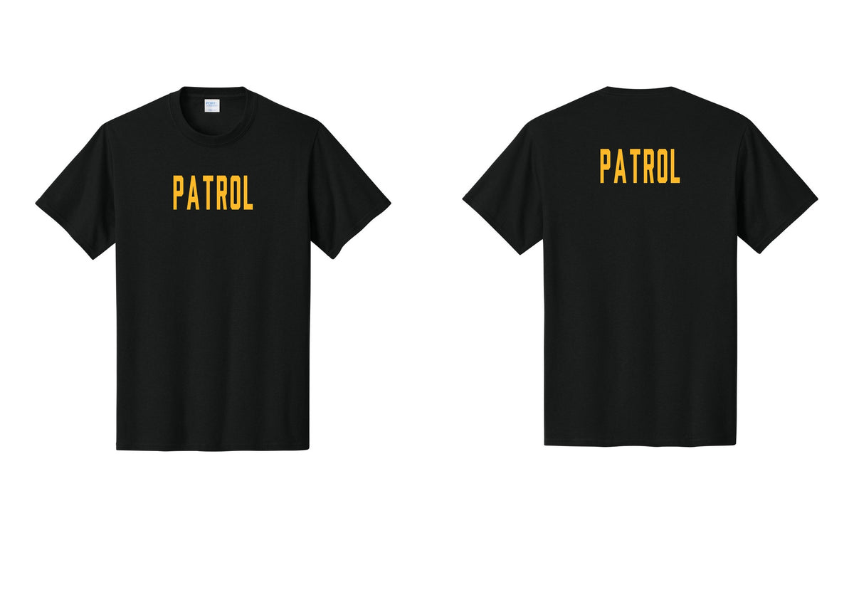 NYC Factory Patrol T-Shirt for Security & Event Teams (Classic) - Front + Back - Black / Gold
