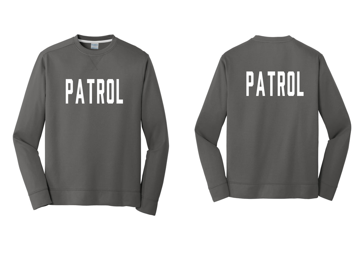 NYC Factory Patrol Performance Fleece Crewneck Sweatshirt (Classic) - Front + Back - Charcoal