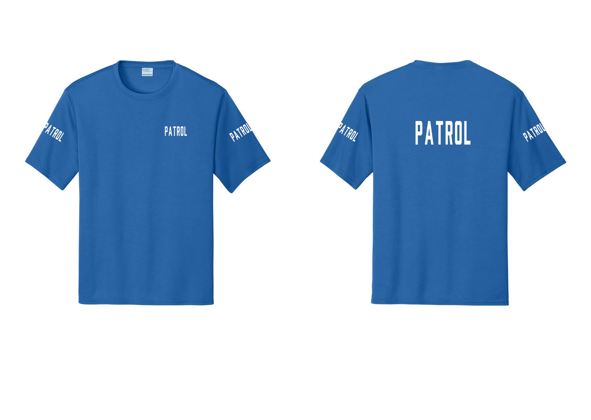 NYC Factory Patrol Performance T-Shirt (Classic) - Chest + Back + Patrol Sleeves - Royal