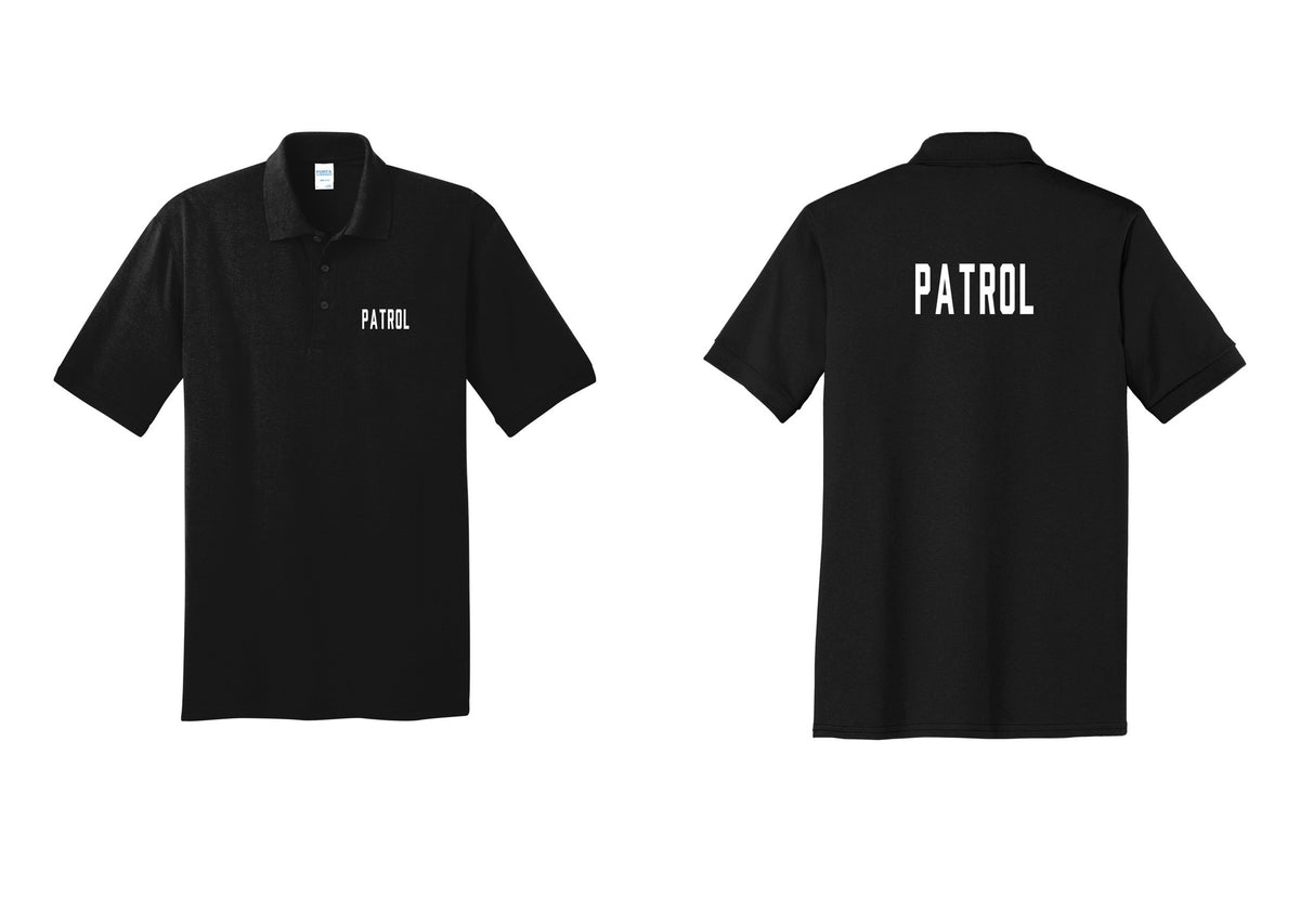 NYC Factory Patrol Polo Shirt (Classic) - Chest + Back - Black
