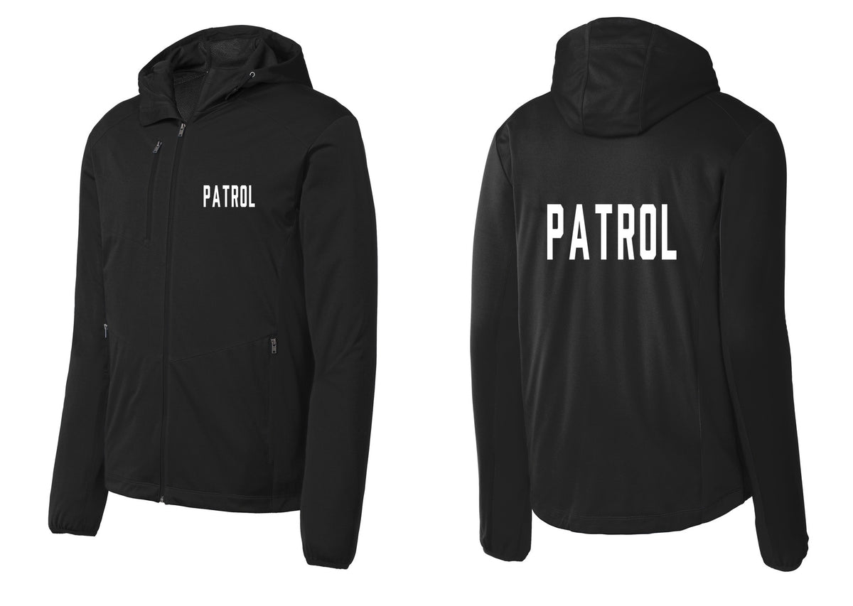 NYC Factory Patrol Soft Shell Hooded Jacket (Classic) - Chest + Back - Deep Black