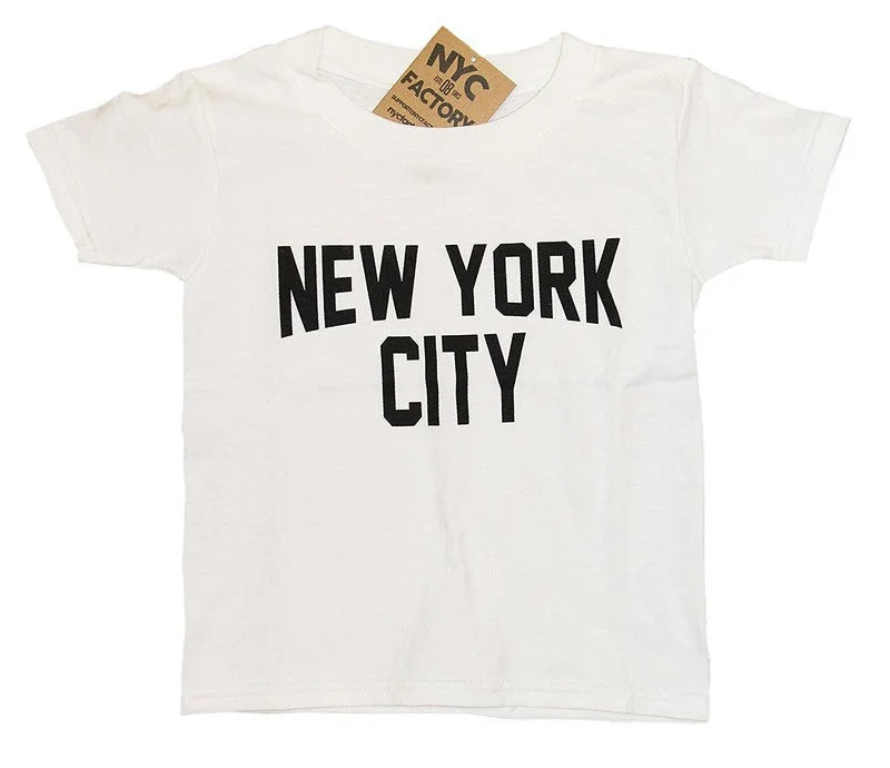 New York City Toddler T-Shirt Screenprinted White Baby Lennon Tee 4t