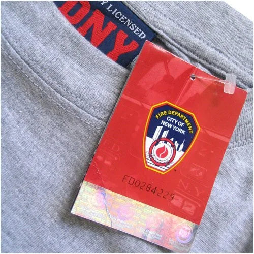 FDNY T-Shirt, Officially Licensed Crewneck New York Fire Department Athletic Tee, Gray