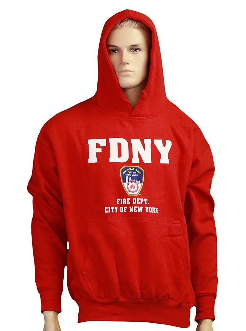 FDNY Men's Officially Licensed Red Hoodie | NYC Factory