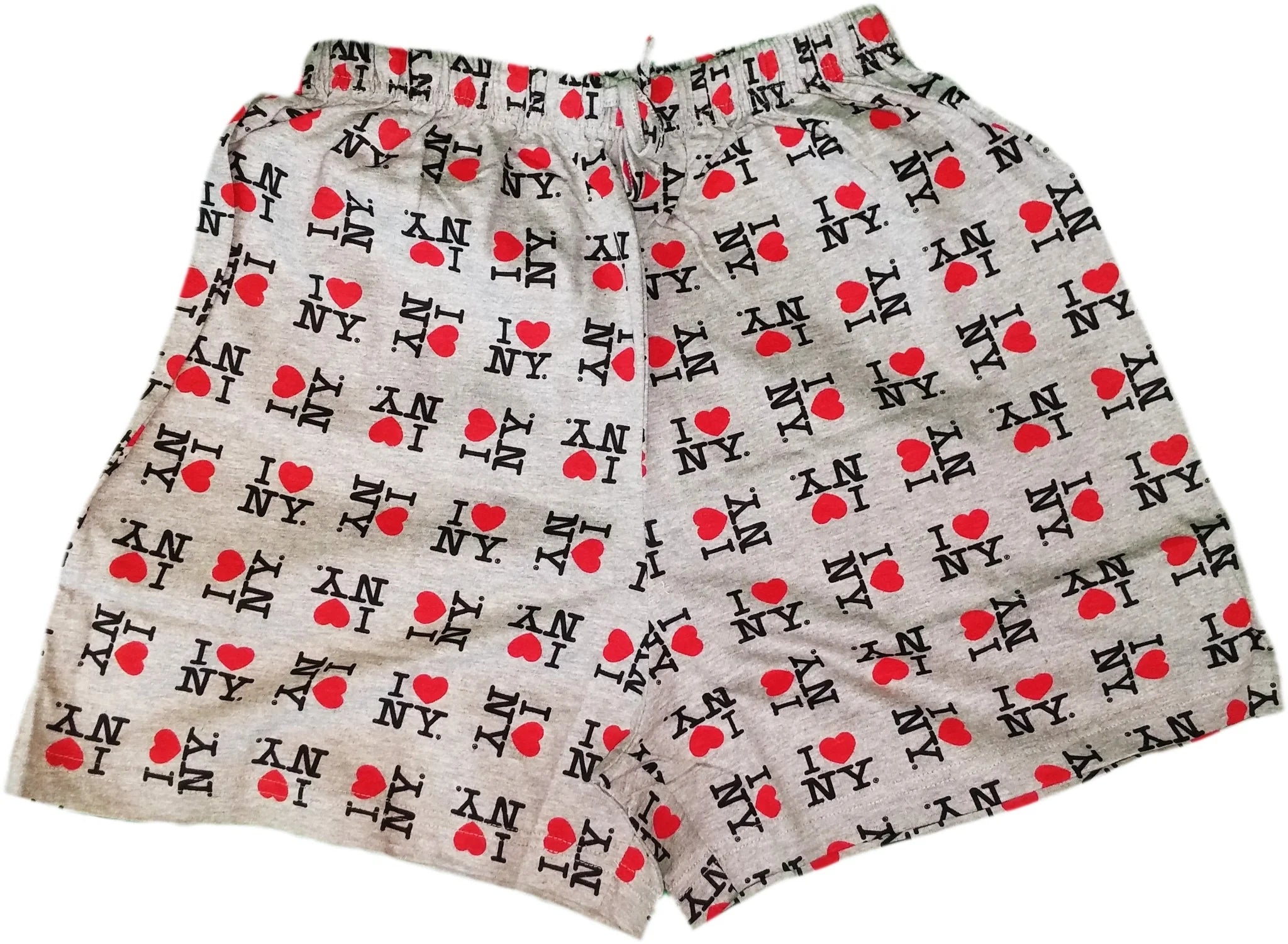 I Love NY Boxer Shorts (Adult Unisex, Gray, Small)