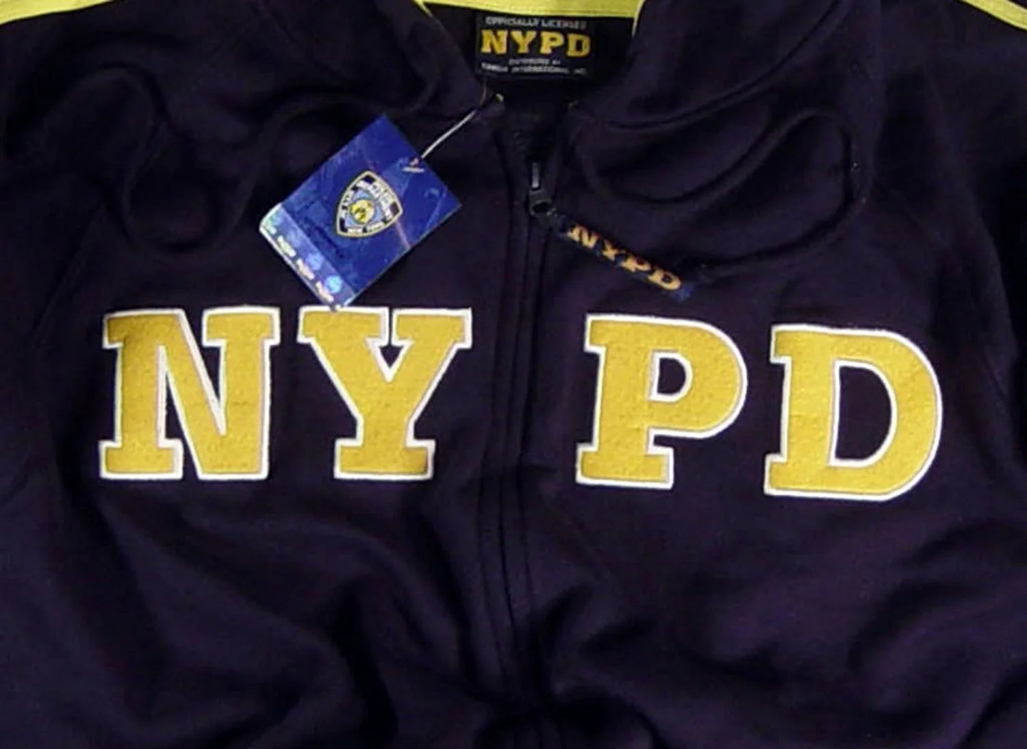 NYPD Shirt Hoodie Sweatshirt, Zippered Medium