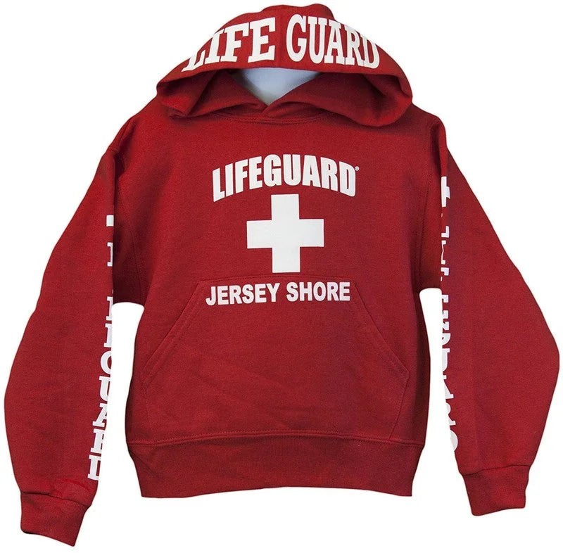 Lifeguard Kids Jersey Shore NJ Life Guard Sweatshirt Red