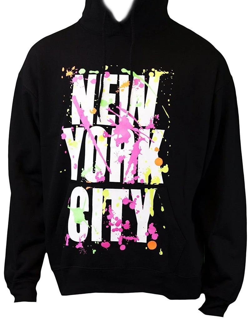 New York Paint Splash Hoodie Kids Sweatshirt Youth, Black
