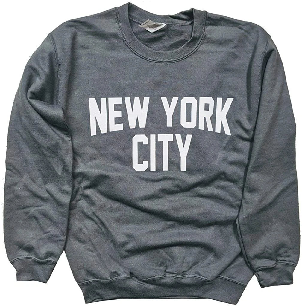 New York City Sweatshirt Charcoal White NYC Lennon Shirt - NYC Factory