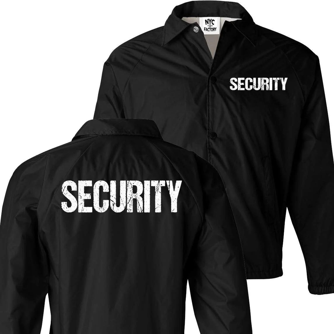 NYC Factory Men's Black Security Windbreaker Ja | NYC Factory