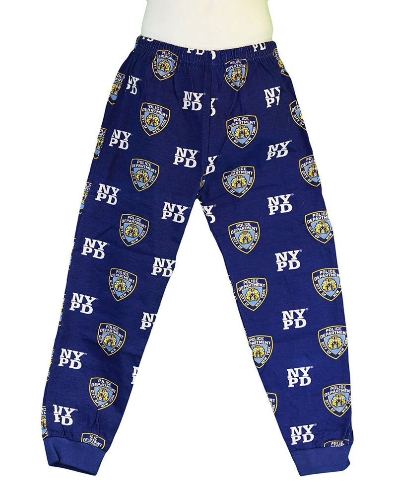 NYPD Kids Pajama Set Boys 2 Piece Sleepwear Blue