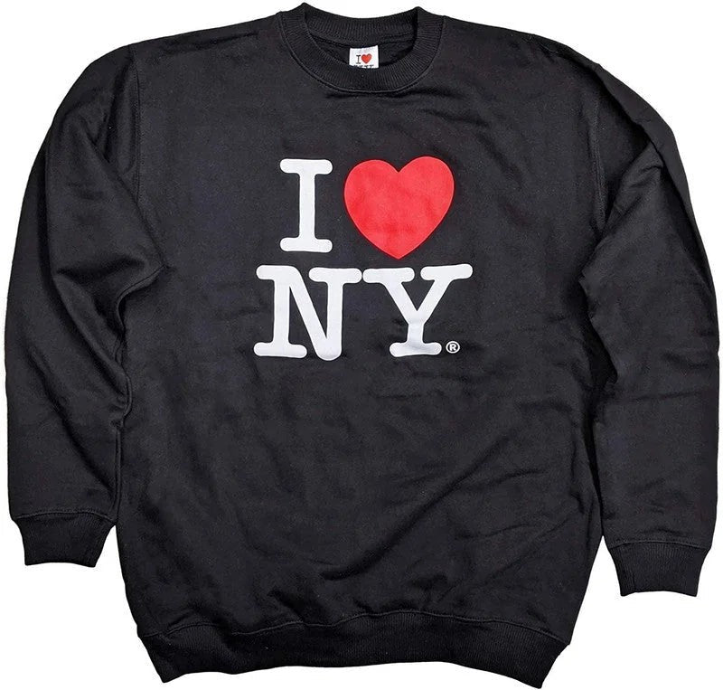 I Love NY Unisex Heather Gray Crewneck Sweatshi | NYC Factory