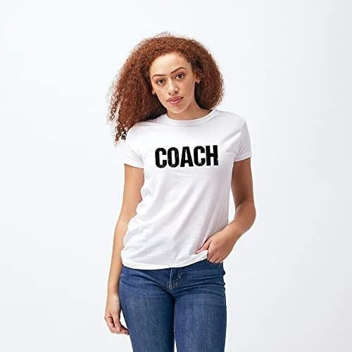 NYC Factory Women's Coach Distressed White T-Sh | NYC Factory
