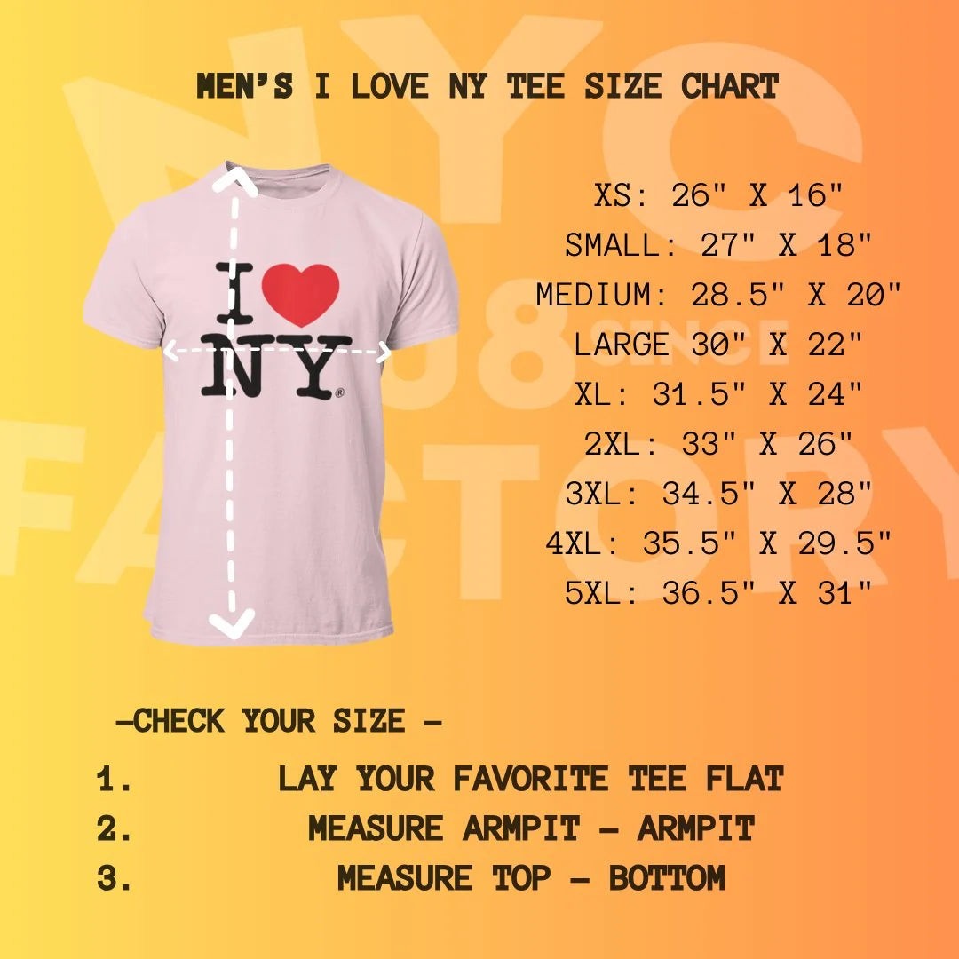 Men's I Love NY Officially Licensed Adult Unisex Tees (Light Pink)