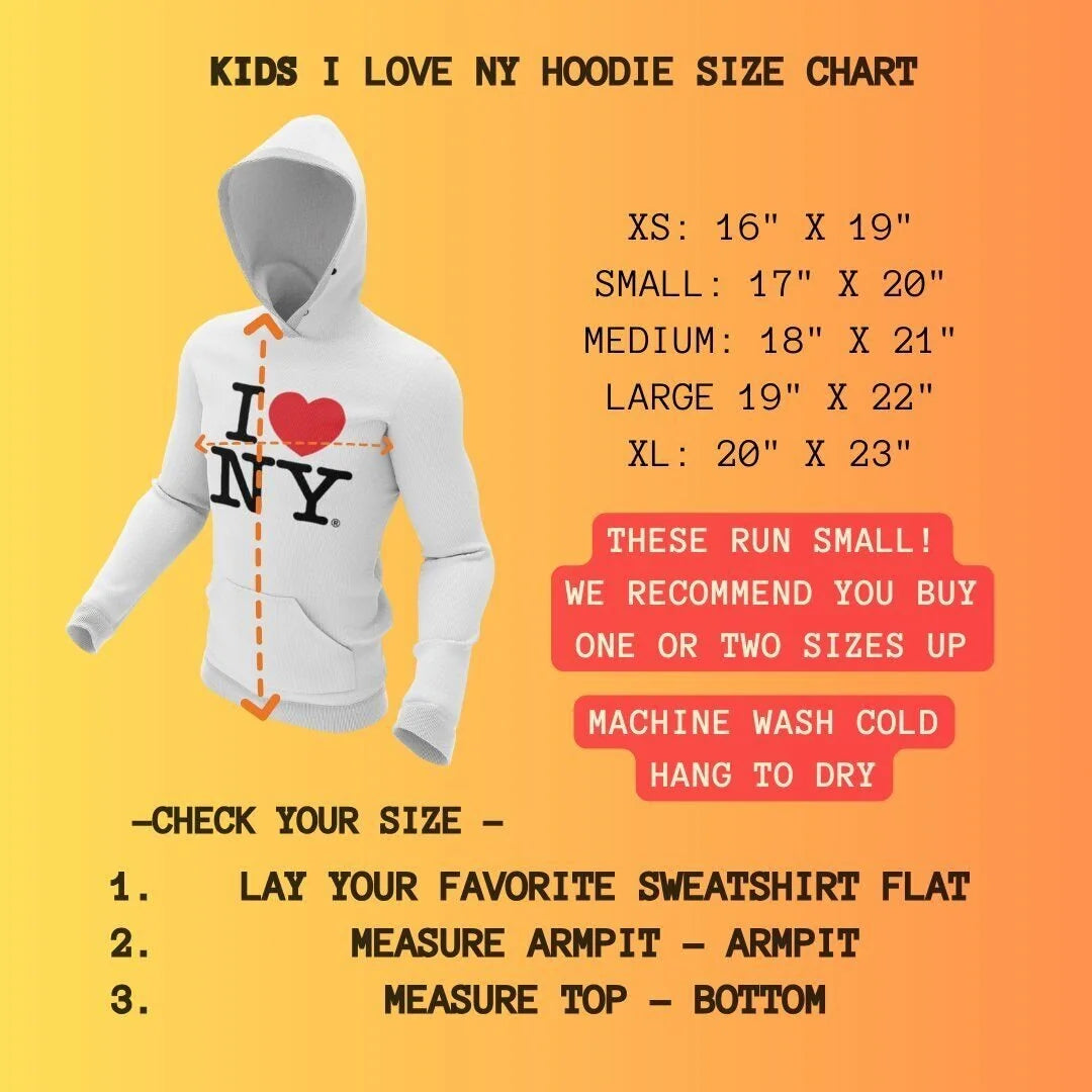 I Love NY Kids Hoodie Sweatshirt Officially Licensed (Youth, Turquoise) - NYC Factory