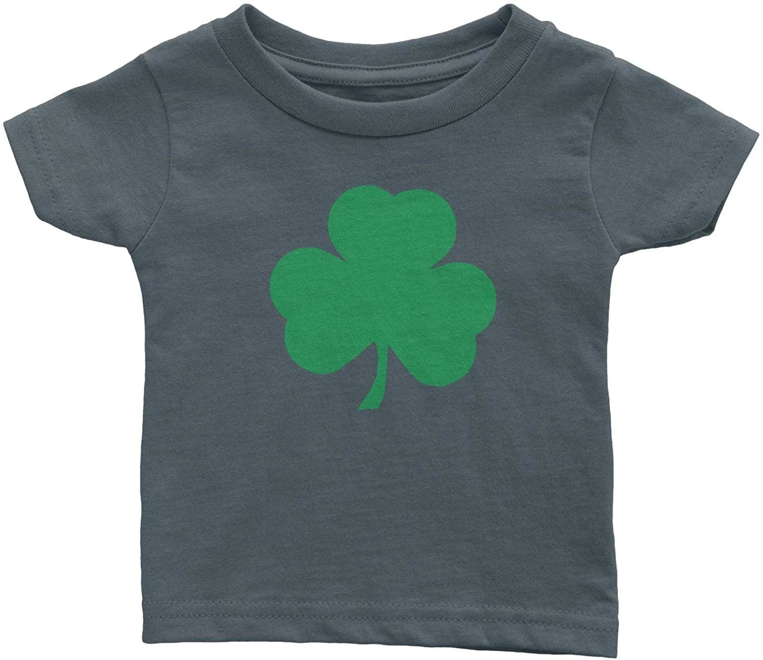 Shamrock Baby Tee (Distressed, Charcoal/Green)