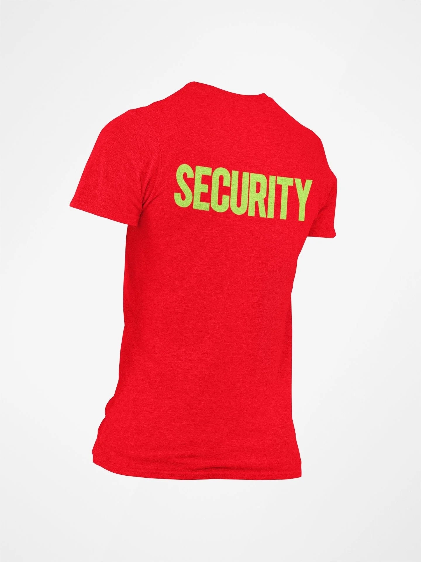 Security T-Shirt Front Back Screen Print (Red & Neon)