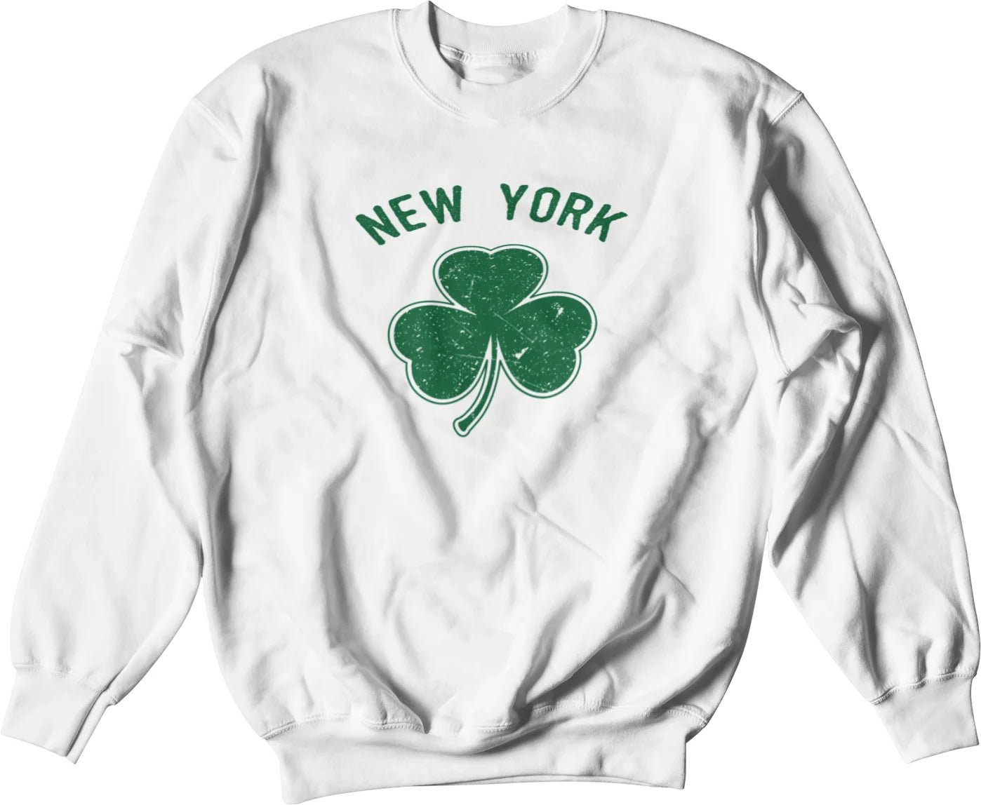 New York City Irish Shamrock Design St Patricks Day Crewneck Sweatshirt - NYC Factory