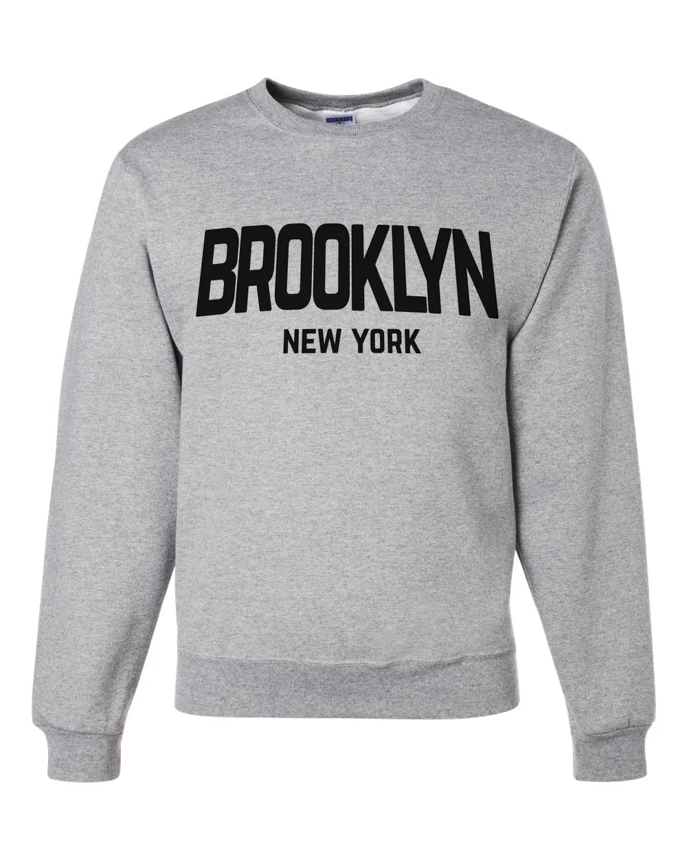 Brooklyn New York Retro Design Custom Crewneck Sweatshirt Heather Gray