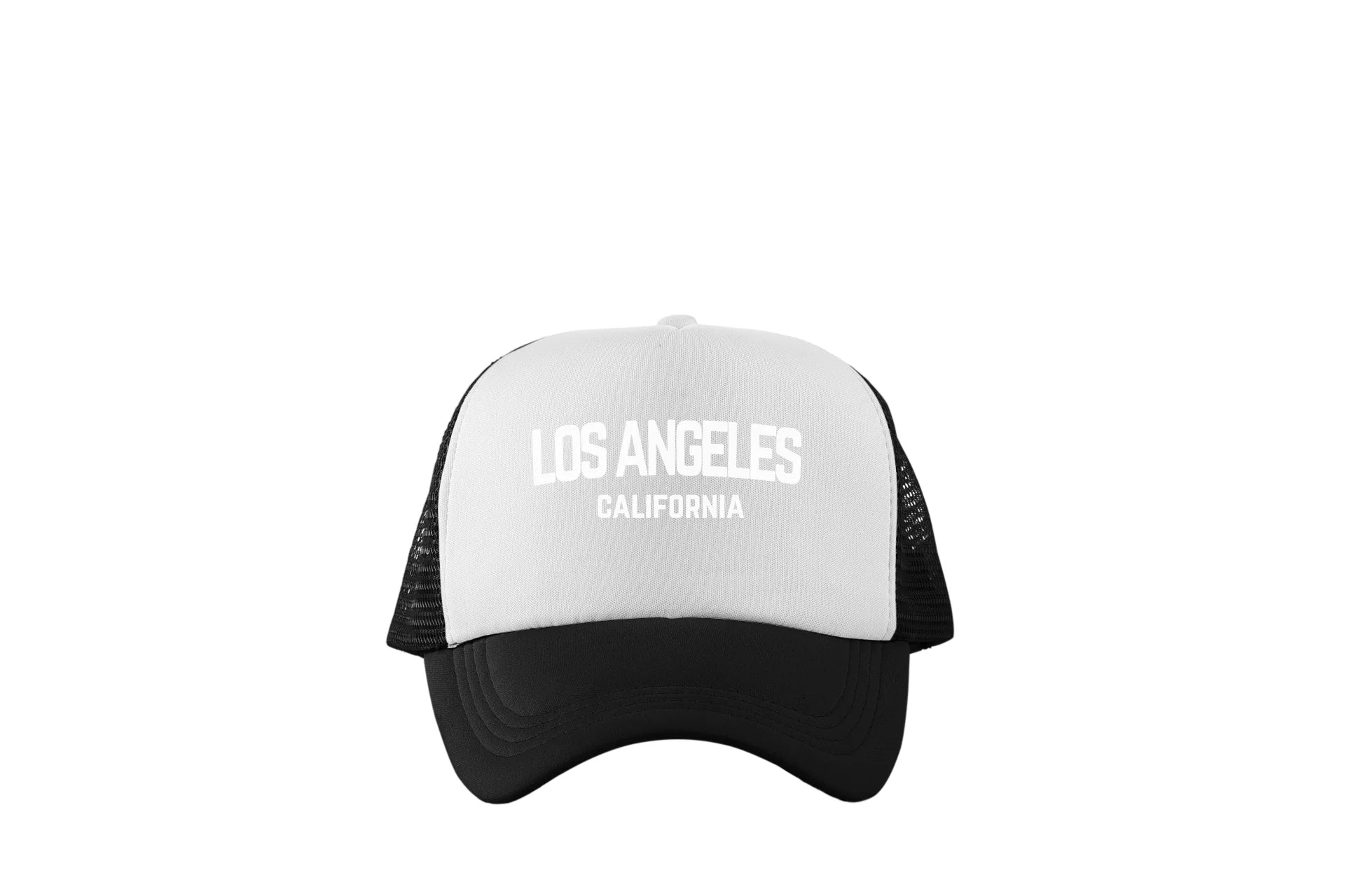 Los Angeles California White Retro Design Trucker Baseball Hat White/Black