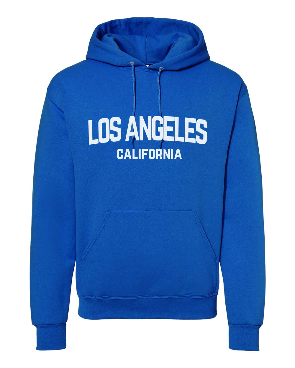 Los Angeles California White Retro Design Custom Hoodie Royal Blue