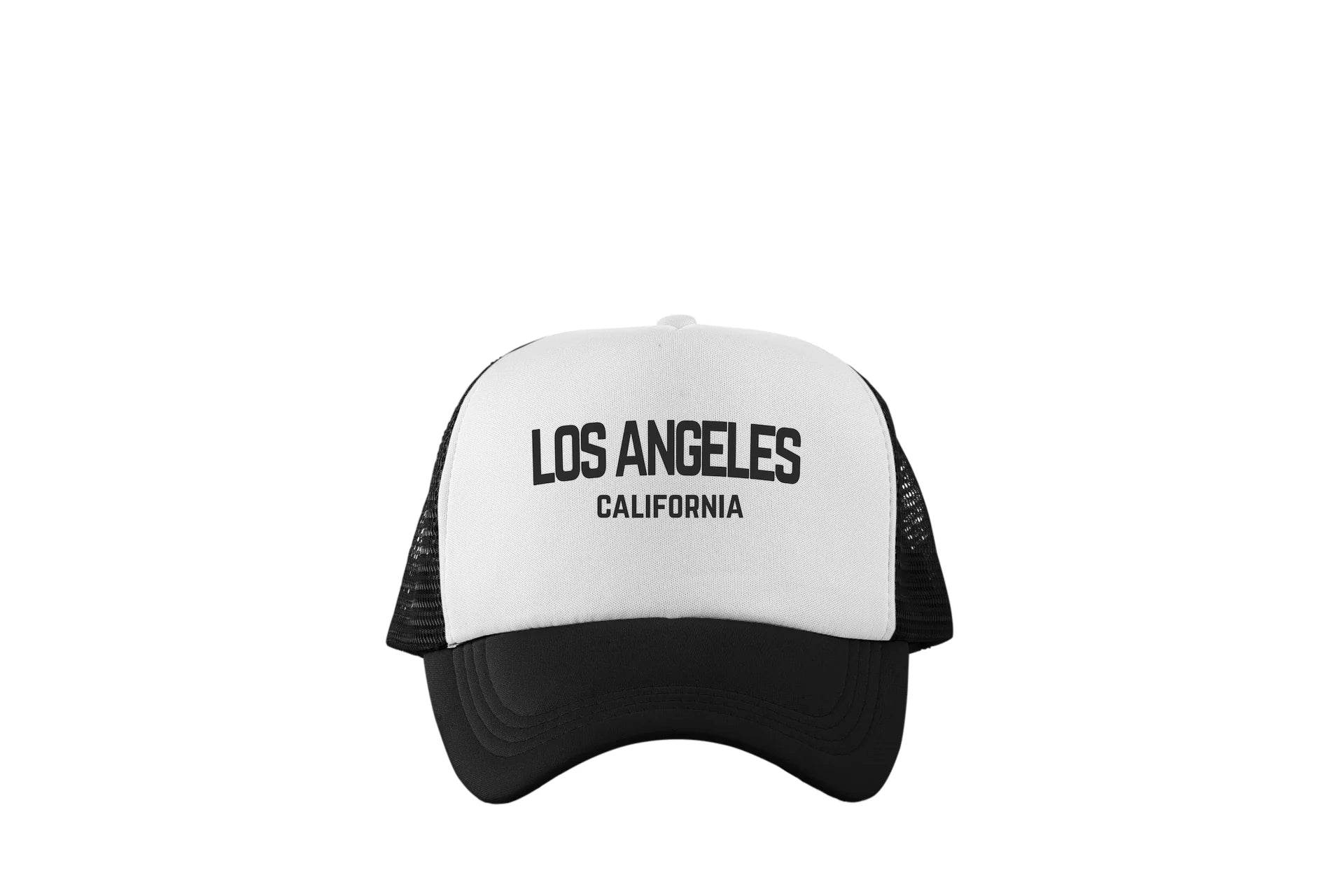 Los Angeles California Retro Black Design Trucker Baseball Hat White/Black