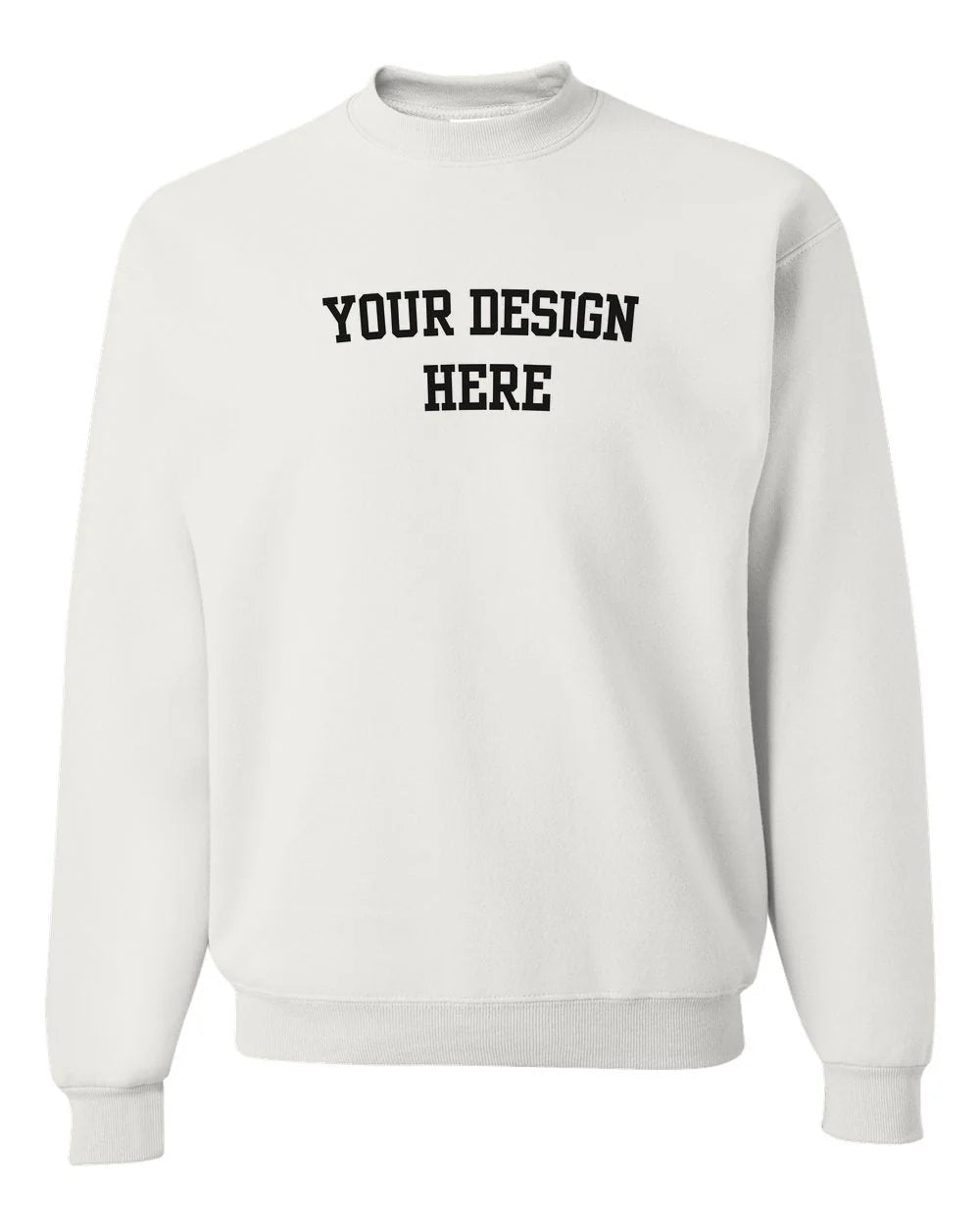 Your Design Here Black Print Custom Crewneck Sweatshirt - NYC Factory