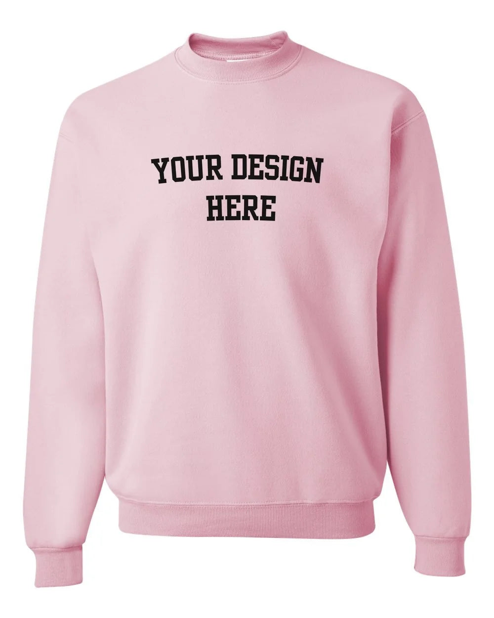 Your Design Here Black Print Custom Crewneck Sweatshirt - NYC Factory