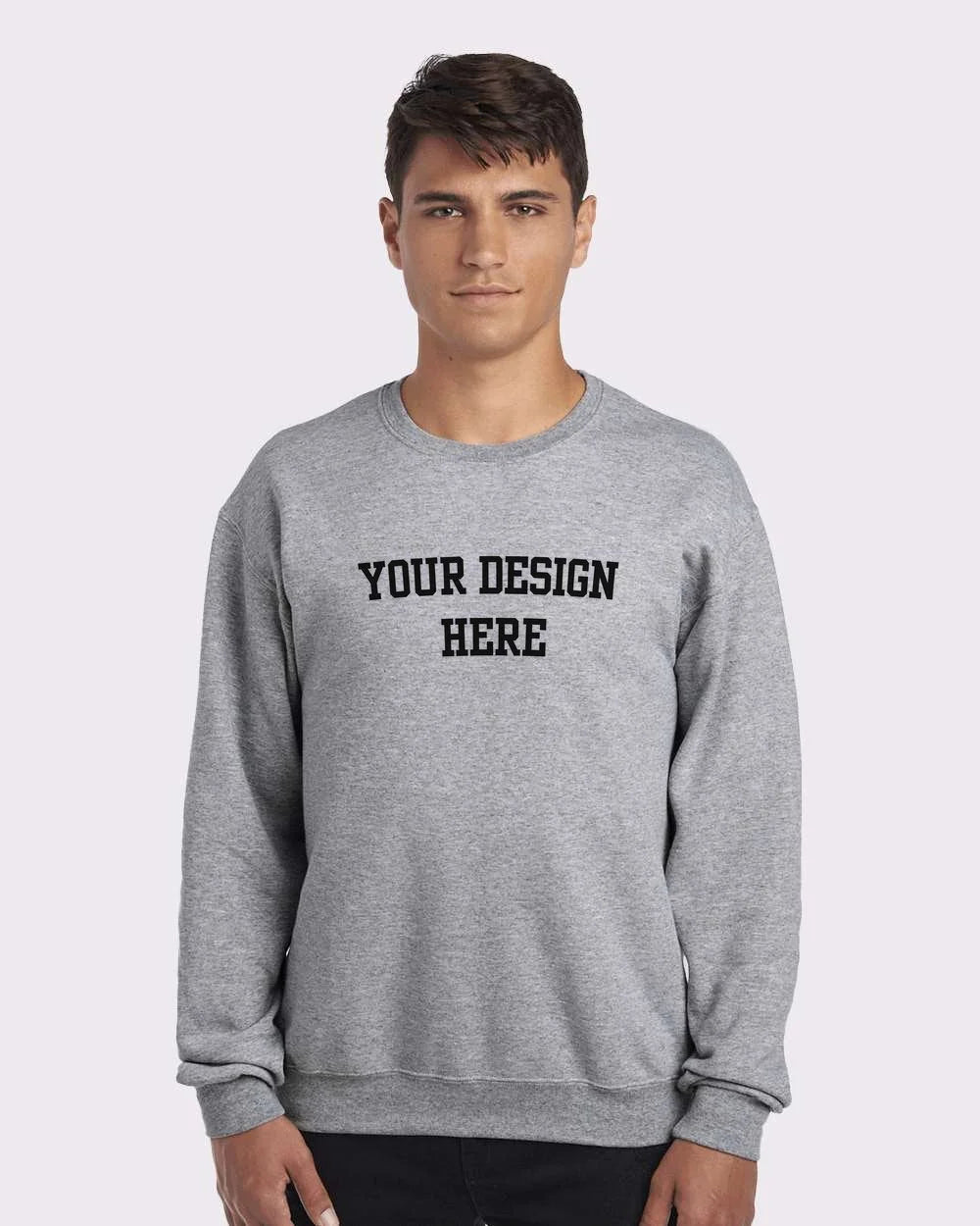 Your Design Here Black Print Custom Crewneck Sweatshirt - NYC Factory
