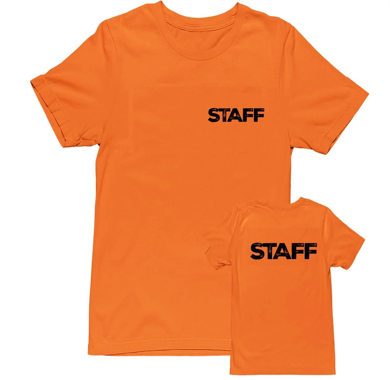 Professional Event T-Shirt - Rustic Design for Staff (NR-B, Chest & Back) Soft Cotton Tees