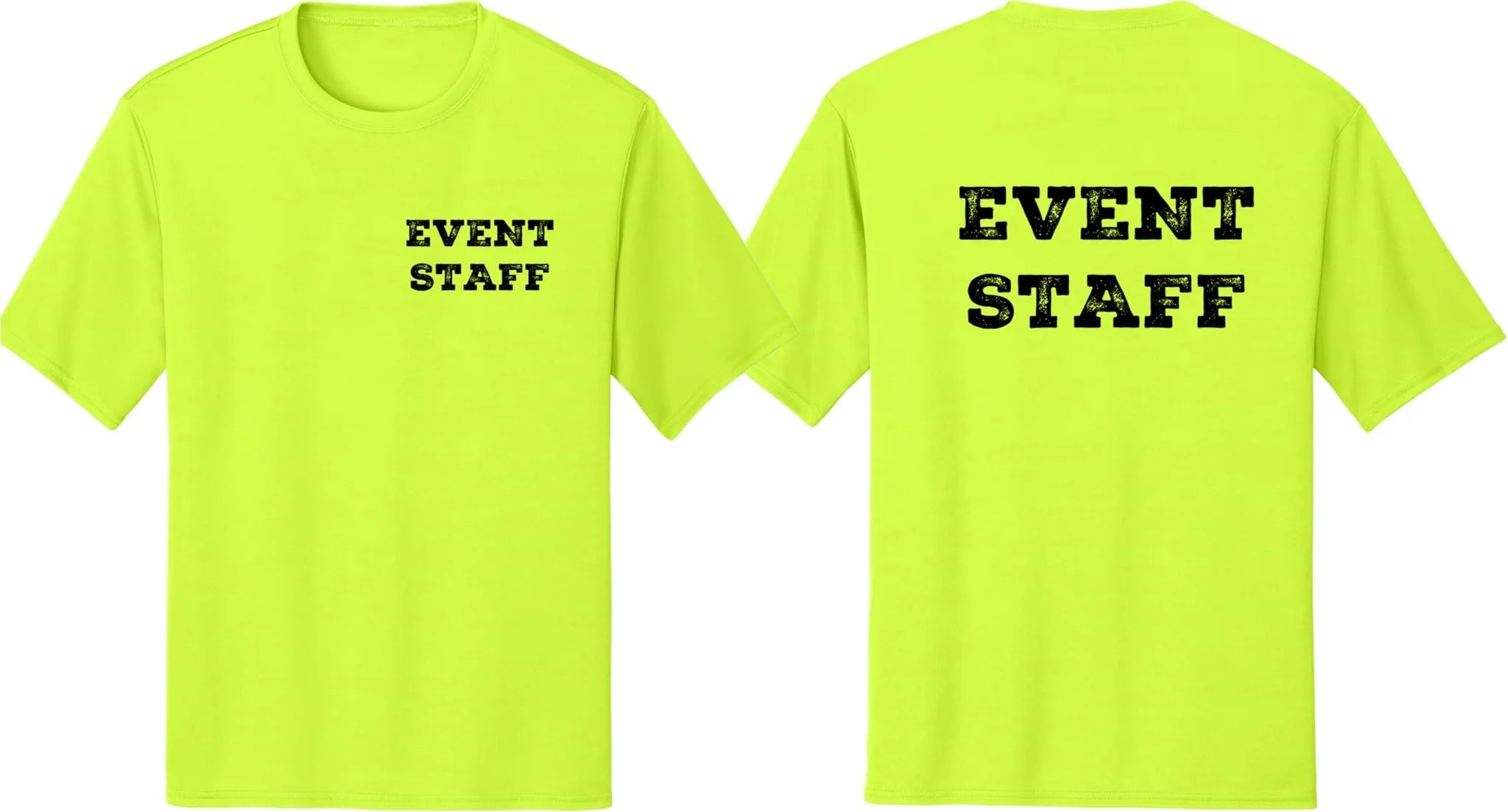 Professional Event Men's Unisex Staff Tees - Front & Back All Colors & Sizes In Stock - NYC Factory