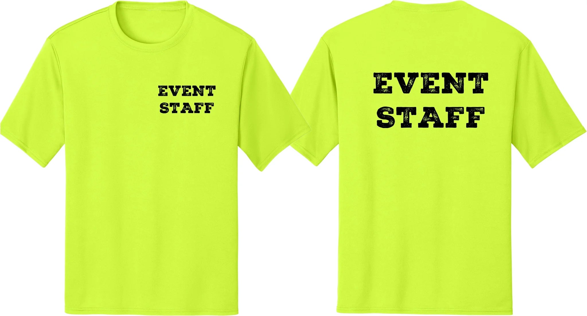 Professional Event Men's Unisex Staff Tees - Front & Back All Colors & Sizes In Stock - NYC Factory