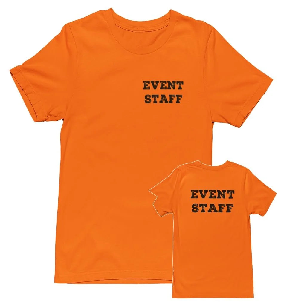Professional Event Men's Unisex Staff Tees - Front & Back All Colors & Sizes In Stock - NYC Factory