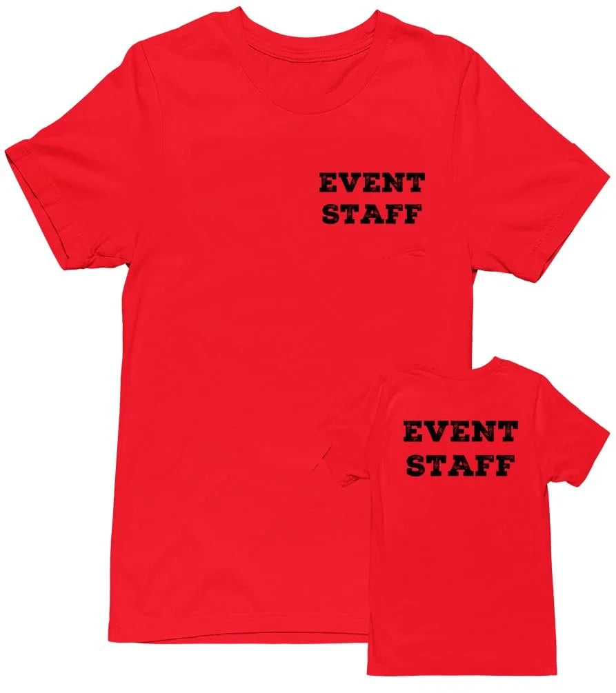 Professional Event Men's Unisex Staff Tees - Front & Back All Colors & Sizes In Stock - NYC Factory