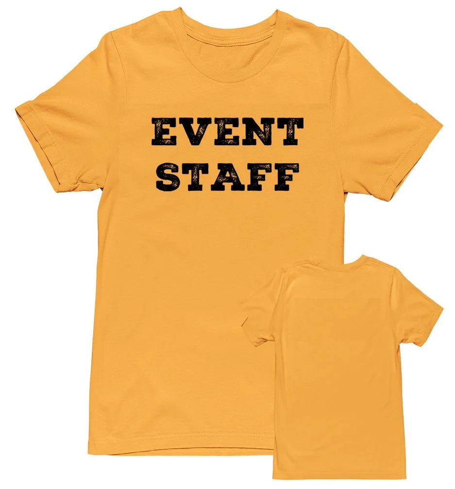 Professional Event Men's Unisex Staff Tees - Front & Back All Colors & Sizes In Stock - NYC Factory